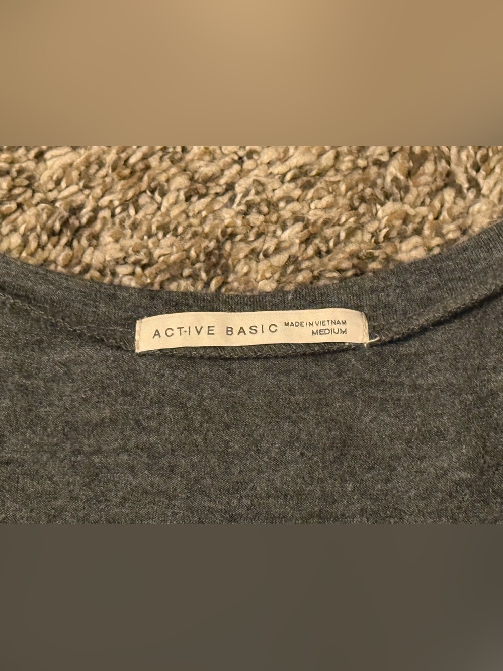Active Basic Dark Heather Gray Scoop Neck Tee With Pocket - Picture 3 of 3